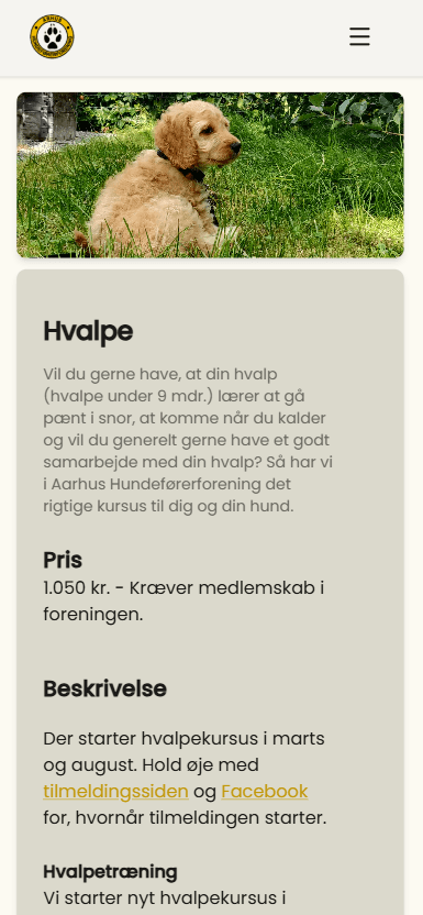 Aarhus Hundeførerforening Website — image 3